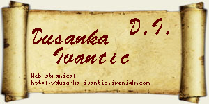 Dušanka Ivantić vizit kartica